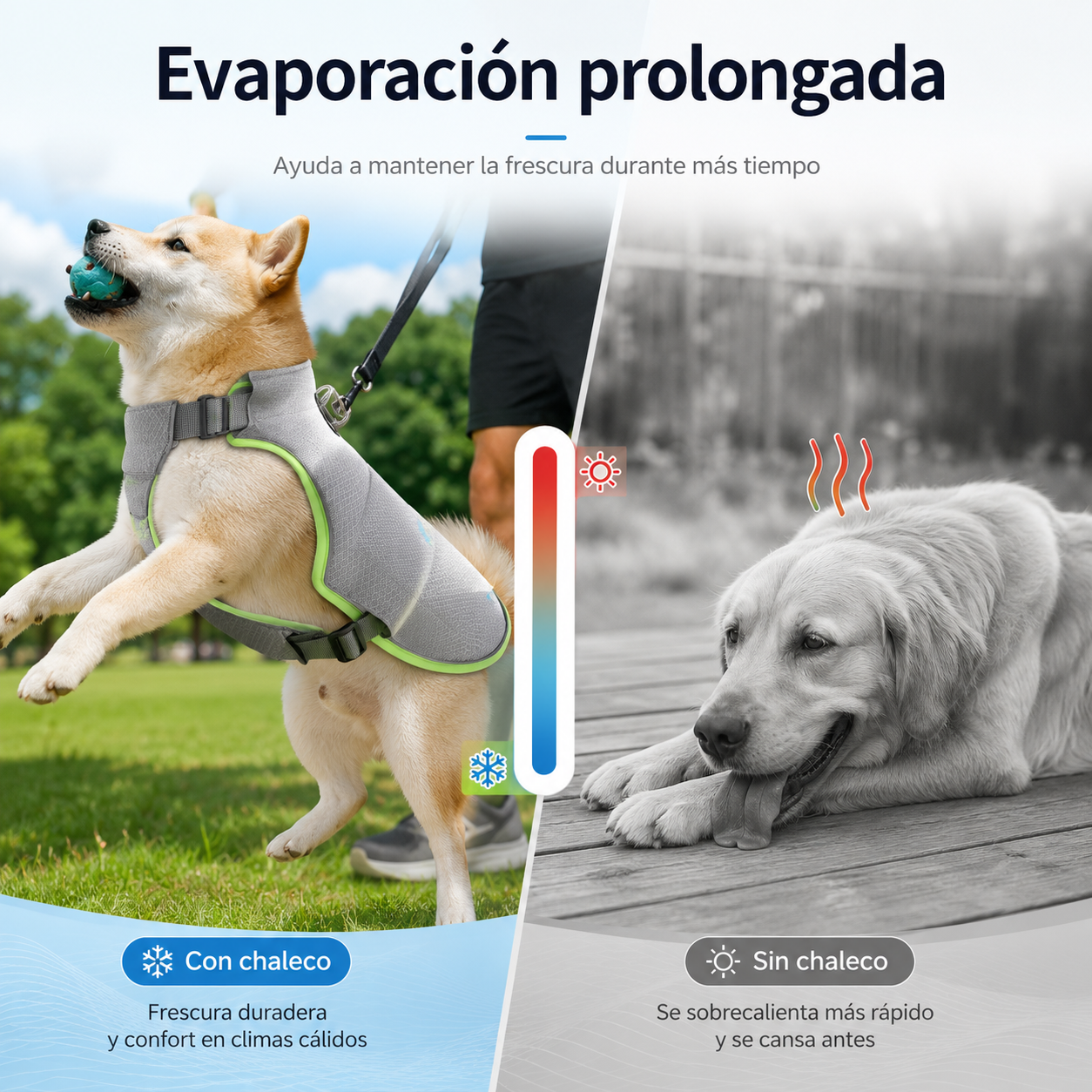 Arnés Refrigerante para Mascota con Bolsillo de Gel de Hielo