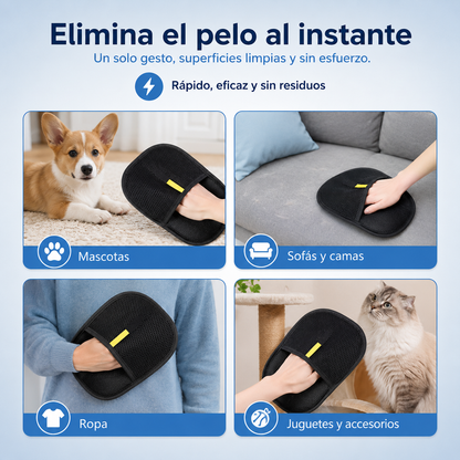 Guante Removedor de Pelo y Masaje para Mascotas