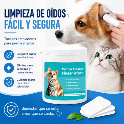 Toallitas Limpiadoras de Oídos para Perros y Gatos