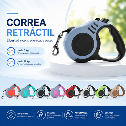 Correa Retráctil Resistente de 3m y 5m