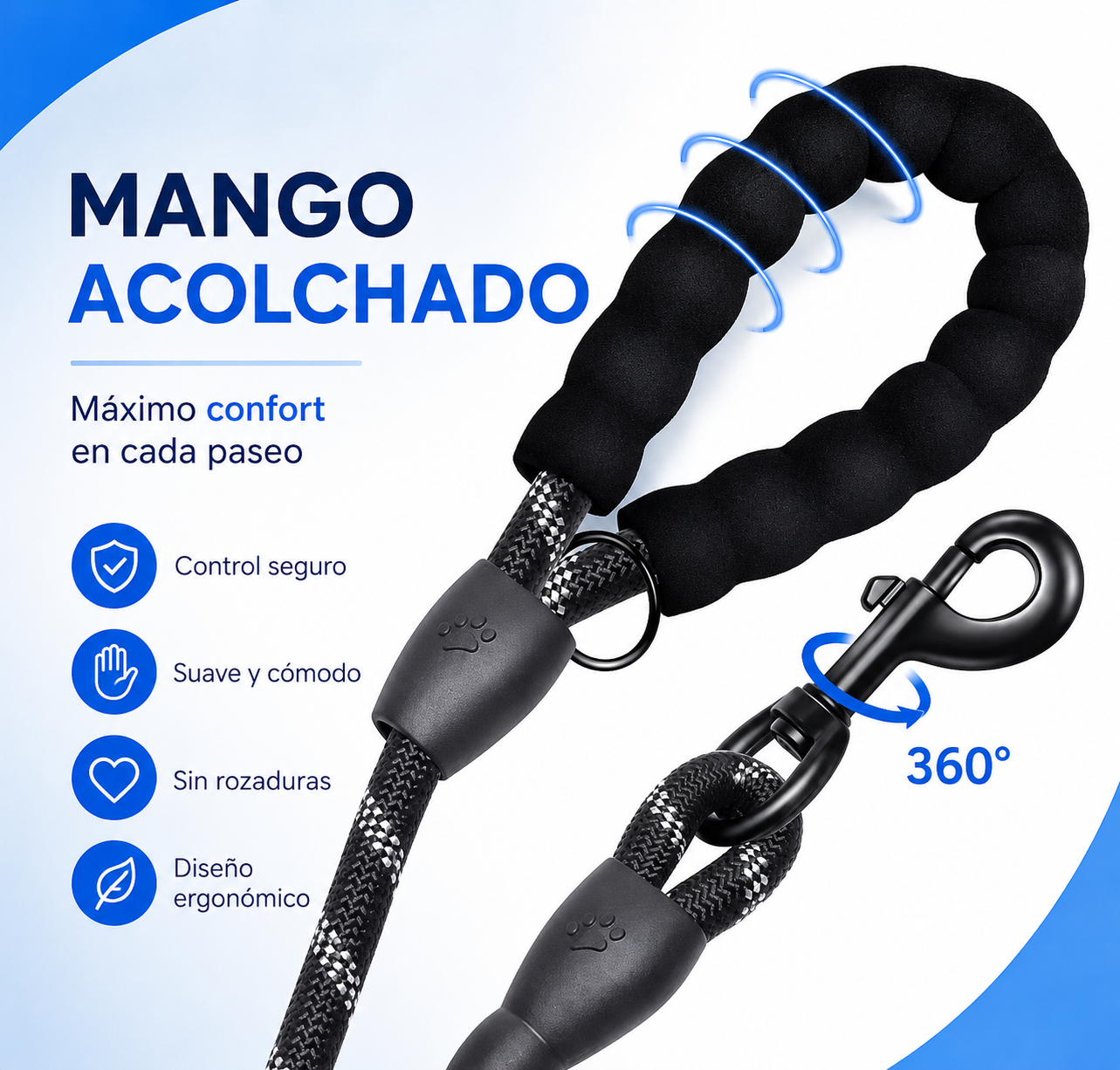 Correa Reflectante para Perros – Fuerte, Cómoda y Duradera