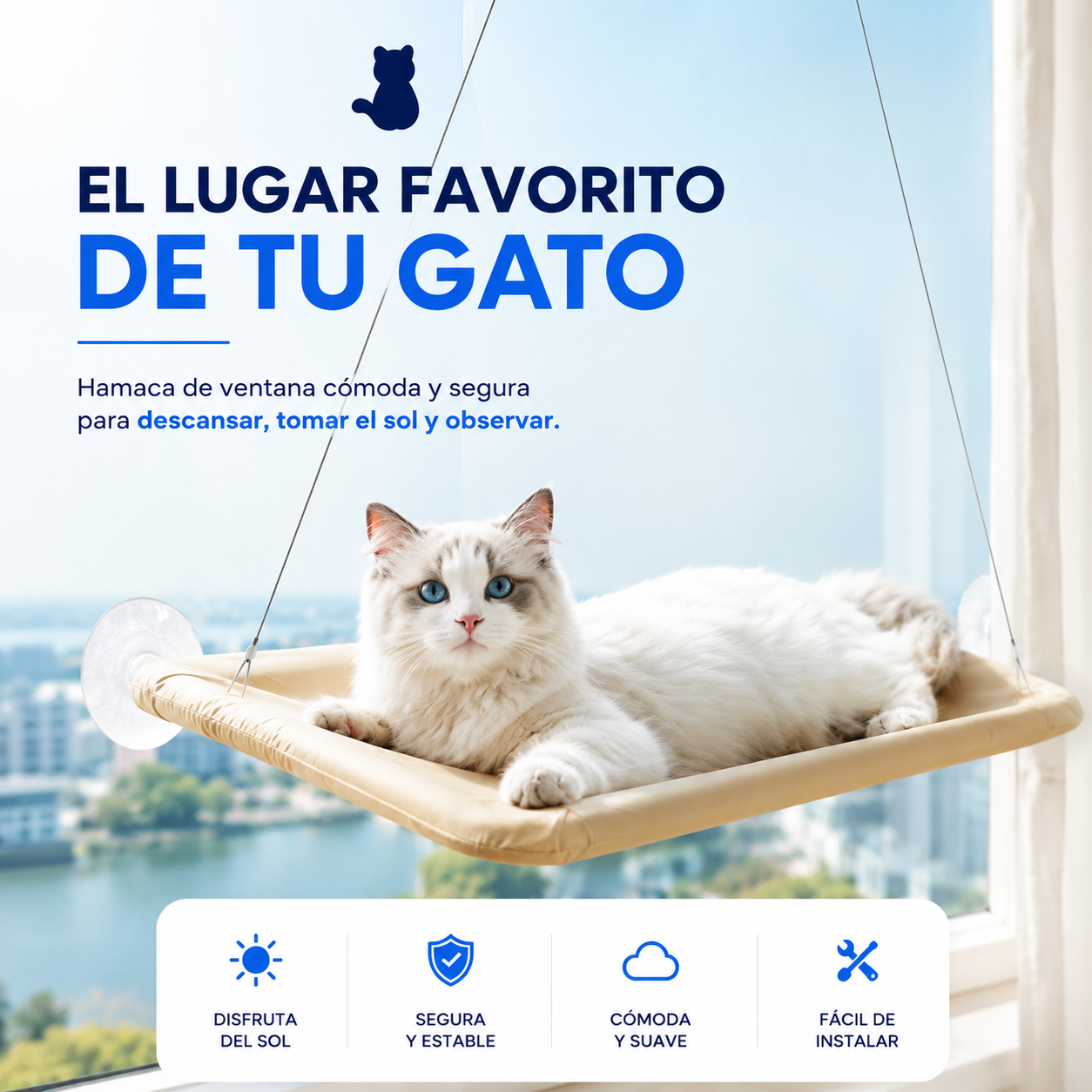 Hamaca de Ventana para Gatos
