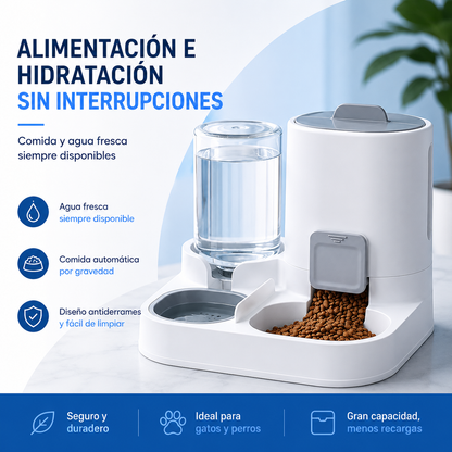 Dispensador Automático de Agua y Comida para Gatos