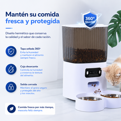 Comedero Automático Inteligente con Cámara HD y Control por App – 5L