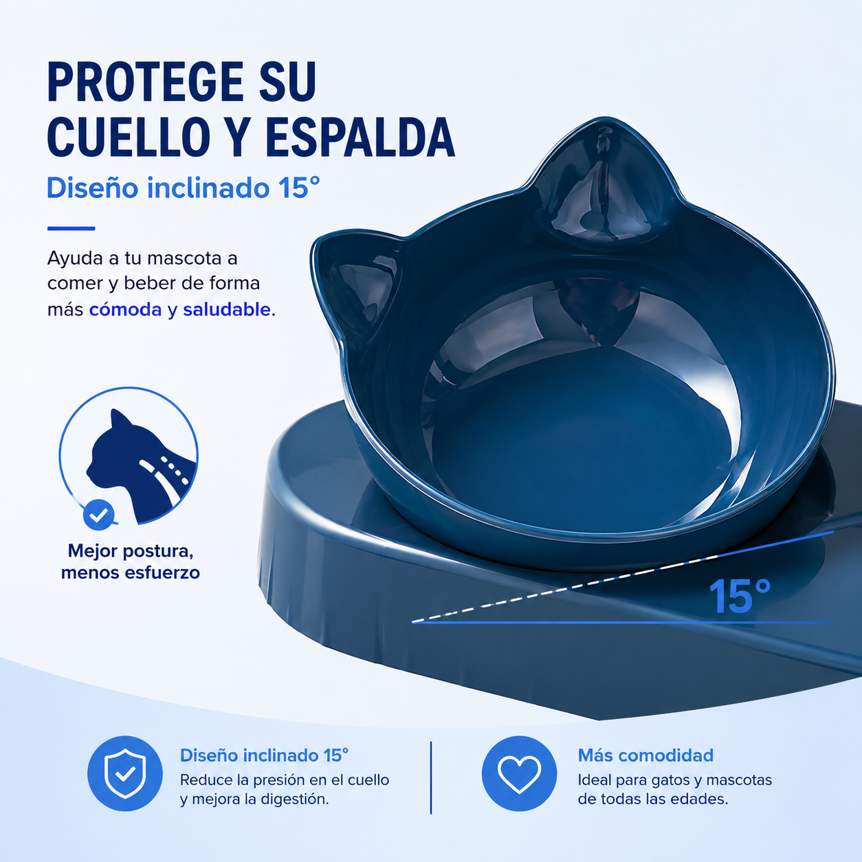 Comedero Ergonómico 3 en 1 para Gatos