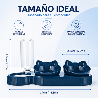 Comedero Ergonómico 3 en 1 para Gatos