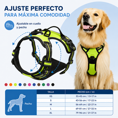 Arnés Reflectante para Perros con Correa – Ajustable y Transpirable