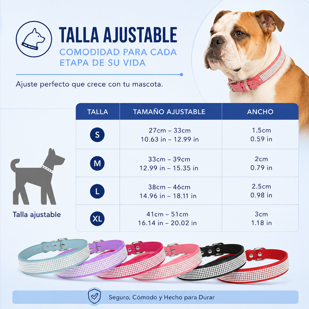 Collar de Lujo con Pedrería para Mascotas Ajustable