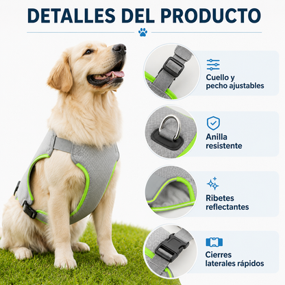 Arnés Refrigerante para Mascota con Bolsillo de Gel de Hielo