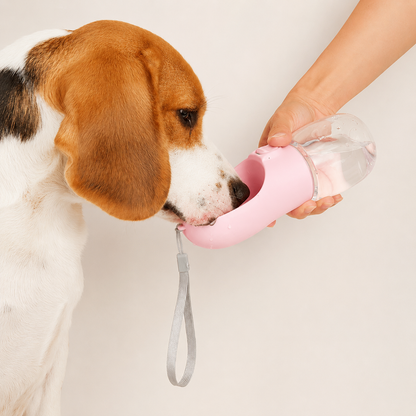 Botella de Agua Portátil para Perros con Bebedero