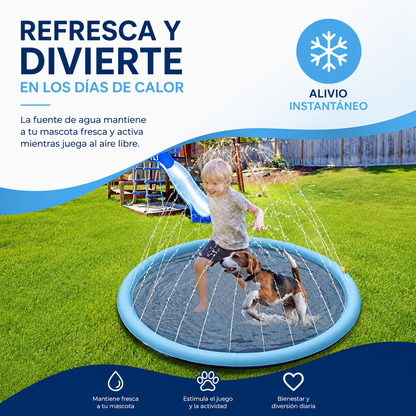 Piscina Refrescante para Mascotas con Rociador de Agua