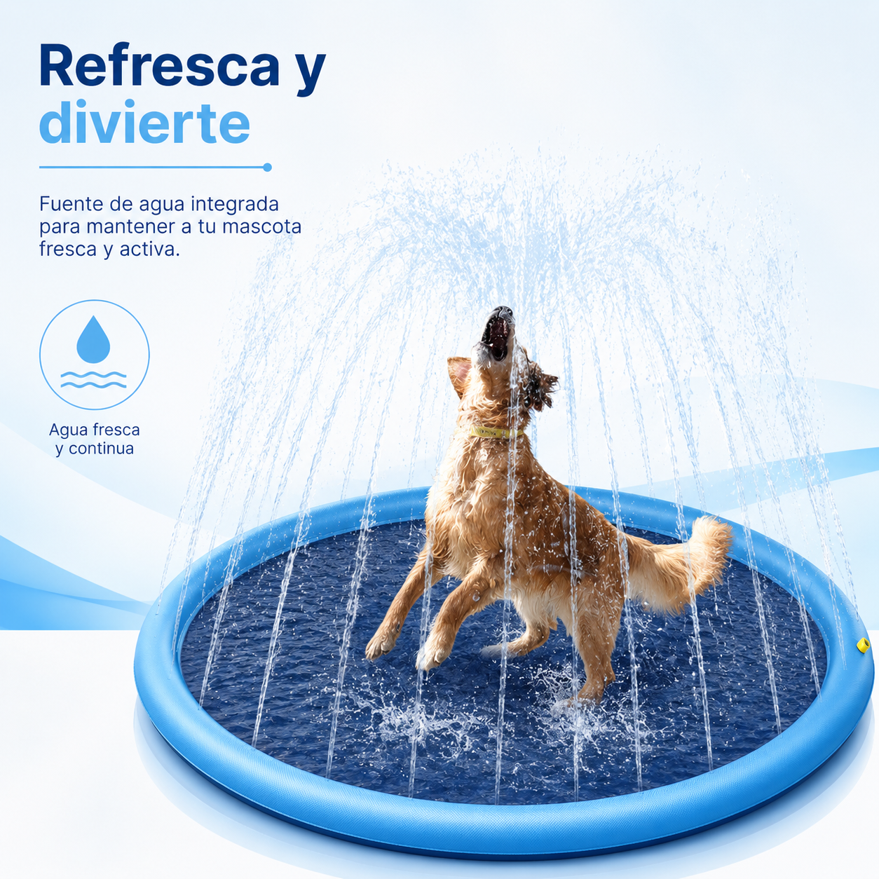 Piscina Refrescante para Mascotas con Rociador de Agua