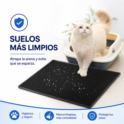 Alfombra Recoge Arena Impermeable para Gatos