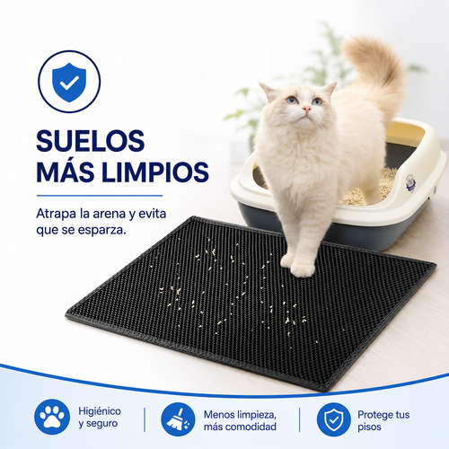 Alfombra Recoge Arena Impermeable para Gatos