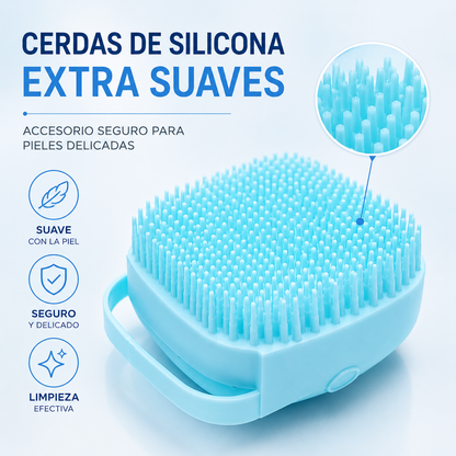 Cepillo de Baño con Dispensador de Champú para Mascotas
