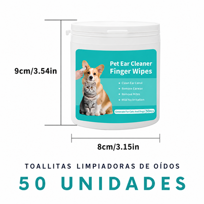 Toallitas Limpiadoras de Oídos para Perros y Gatos