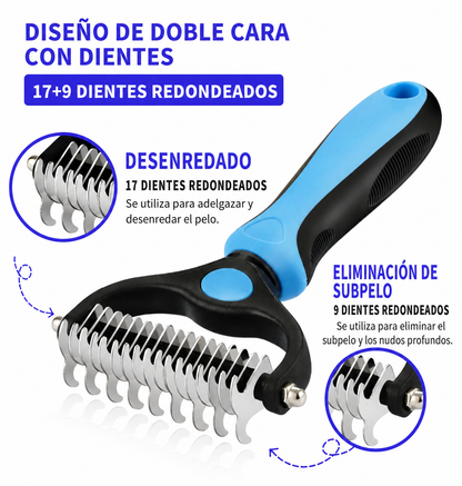 Cepillo Quitapelos para Mascotas – Elimina Nudos y Pelo Suelto