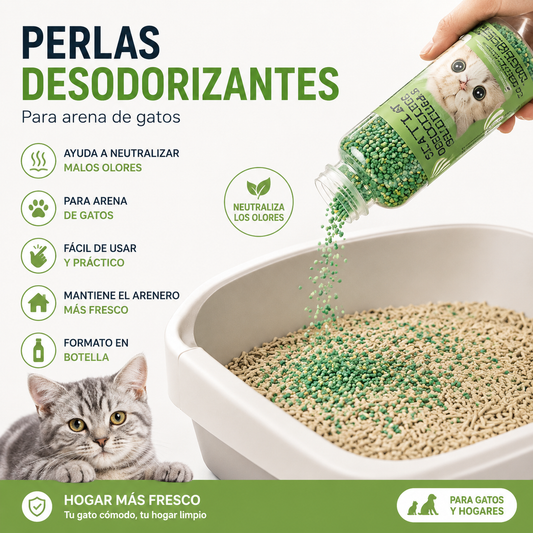 Perlas Desodorizantes para Arena de Gatos – Elimina Malos Olores