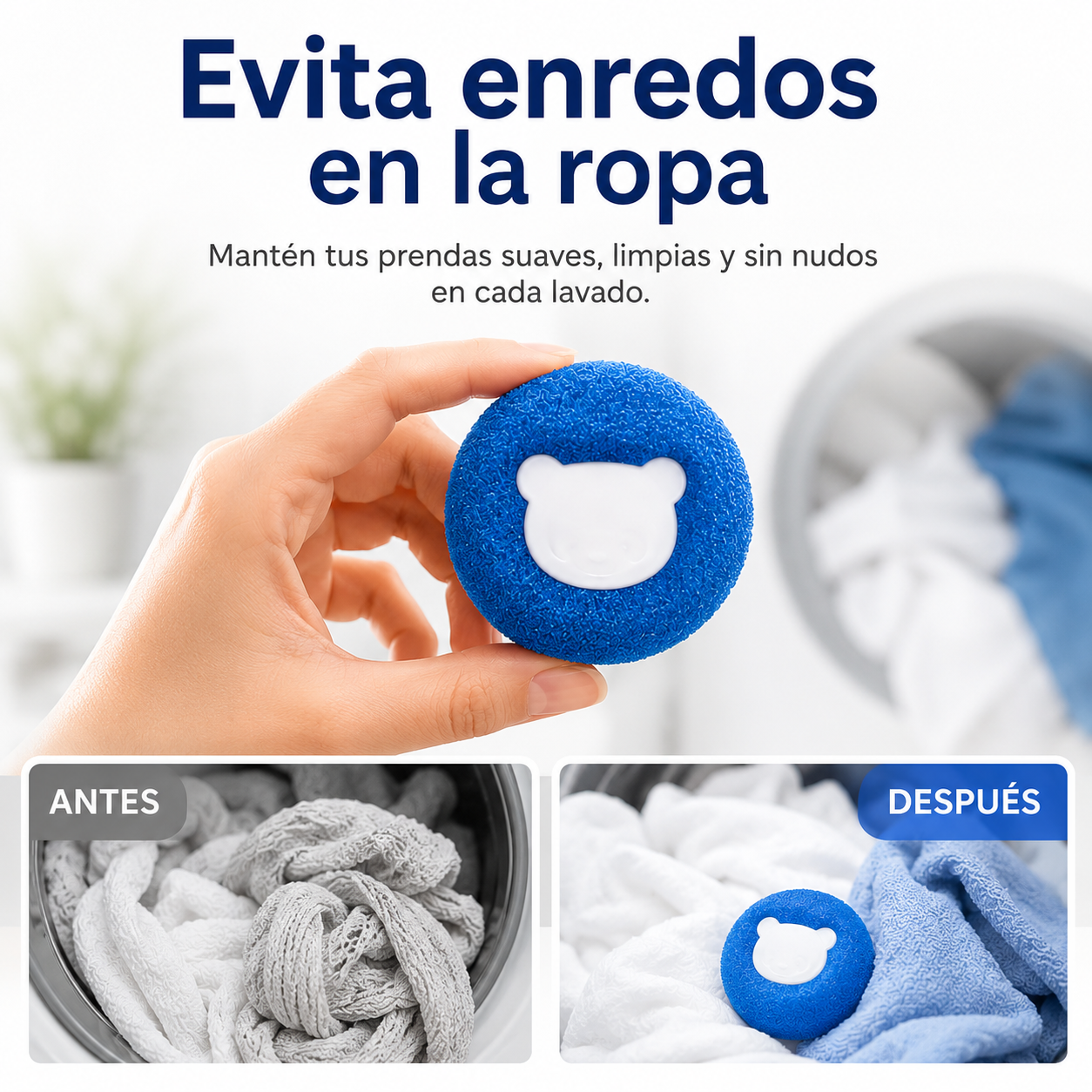 Elimina Pelos de Mascotas en la Lavadora | Atrapa Pelos Reutilizable