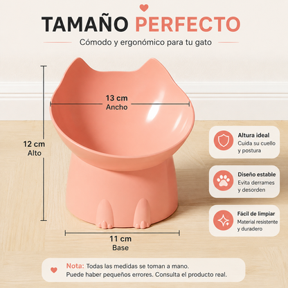 Cuenco Elevado Antivuelco para Gatos