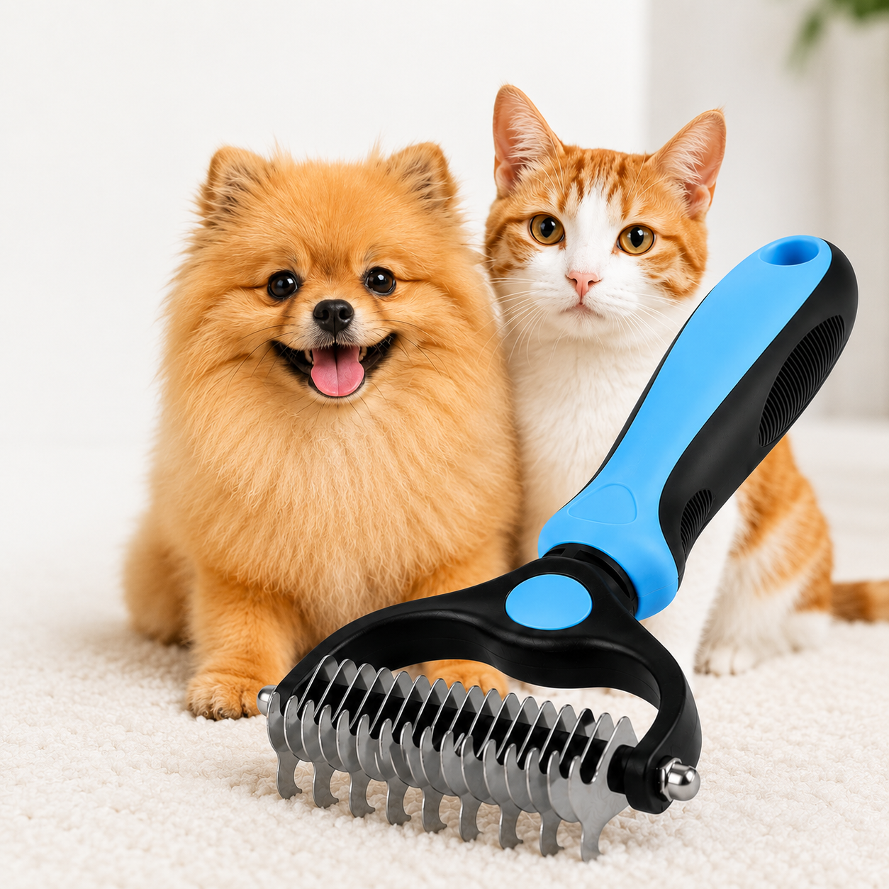 Cepillo Quitapelos para Mascotas – Elimina Nudos y Pelo Suelto