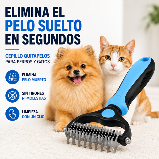 Cepillo Quitapelos para Mascotas – Elimina Nudos y Pelo Suelto