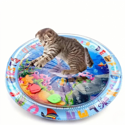 Alfombra Sensorial de Agua para Gatos – Juego y Frescor con Diseño Océano