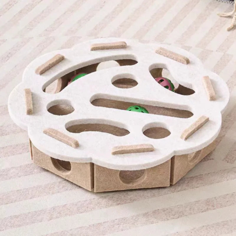 Juguete Interactivo para Gatos – Laberinto con Bola y Campana