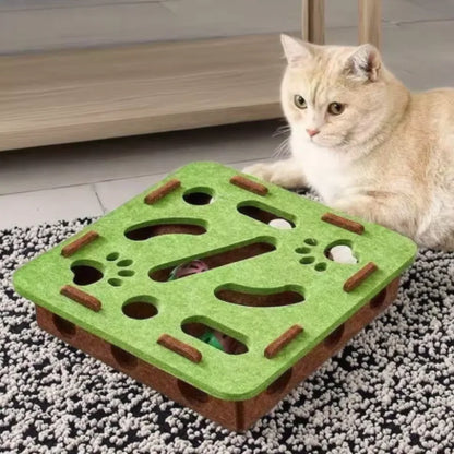 Juguete Interactivo para Gatos – Laberinto con Bola y Campana