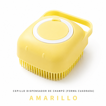 Cepillo de Baño con Dispensador de Champú para Mascotas