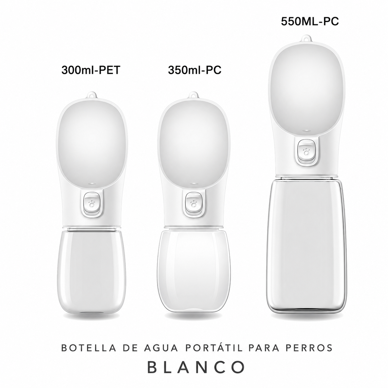 Botella de Agua Portátil para Perros con Bebedero