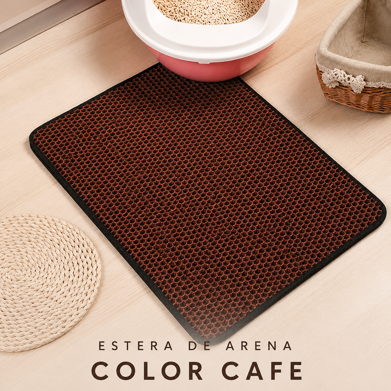 Alfombra Recoge Arena Impermeable para Gatos
