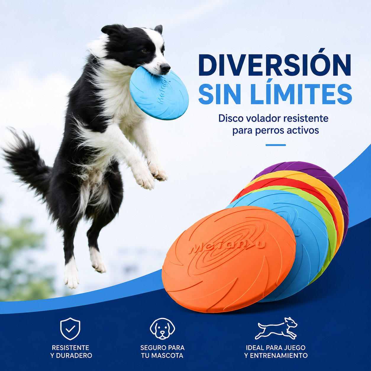 Frisbee para Perros – Resistente a Mordeduras