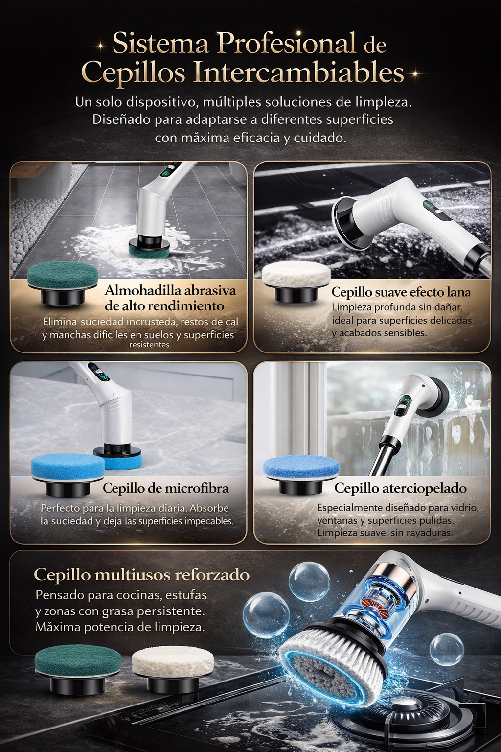 Kit de Cepillo de Limpieza Electrico Portatil