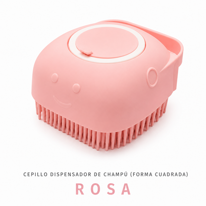 Cepillo de Baño con Dispensador de Champú para Mascotas