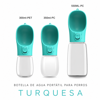 Botella de Agua Portátil para Perros con Bebedero